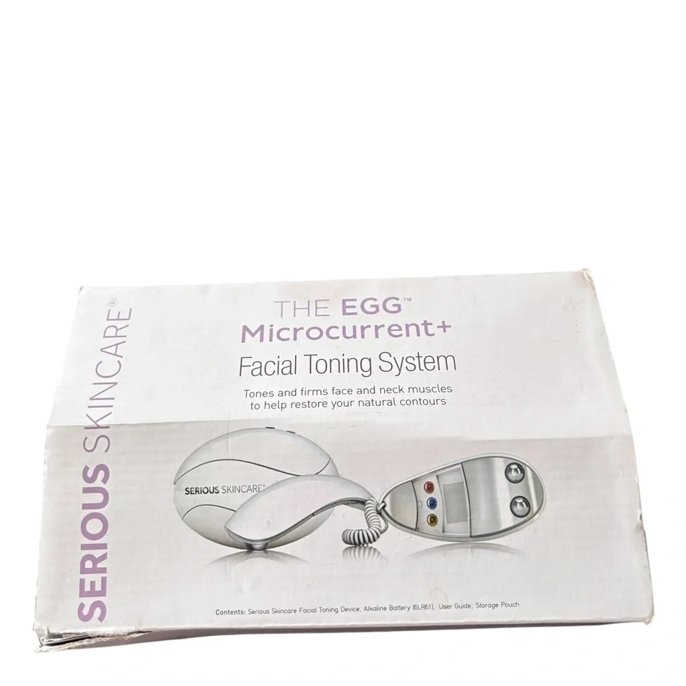 Serious Skincare The Egg Microcurrent Facial Toning System Firms Face Neck New